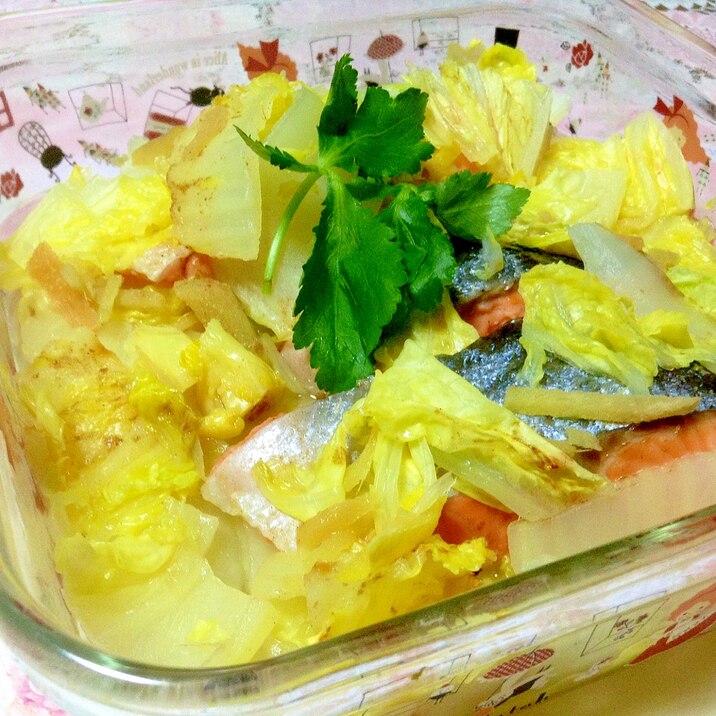 簡単♪鮭と白菜のレンジ煮♡